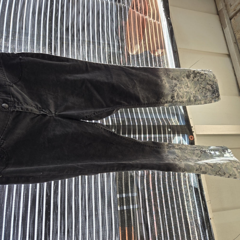 Love Fire Black Straight Leg Jeans with Vintage Distressing